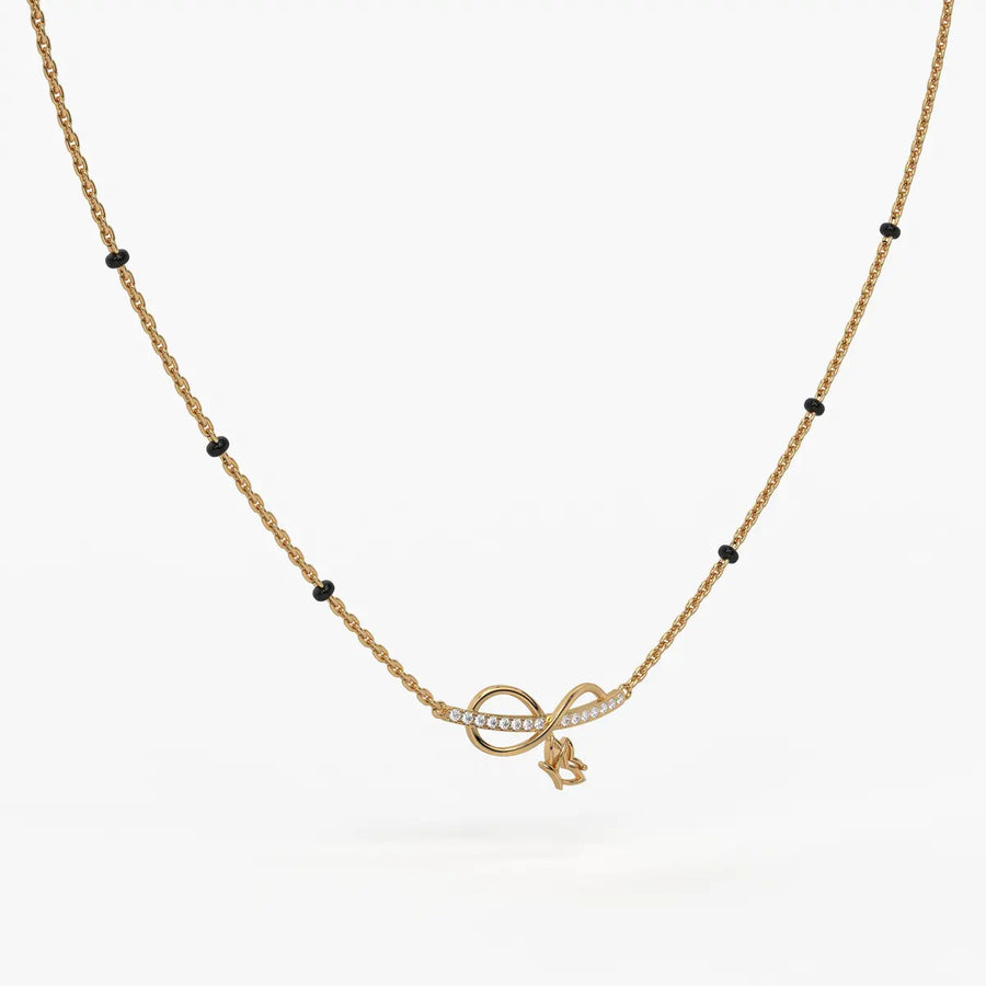 Luvirelle Diamond Bowdrop Mangalsutra Necklace