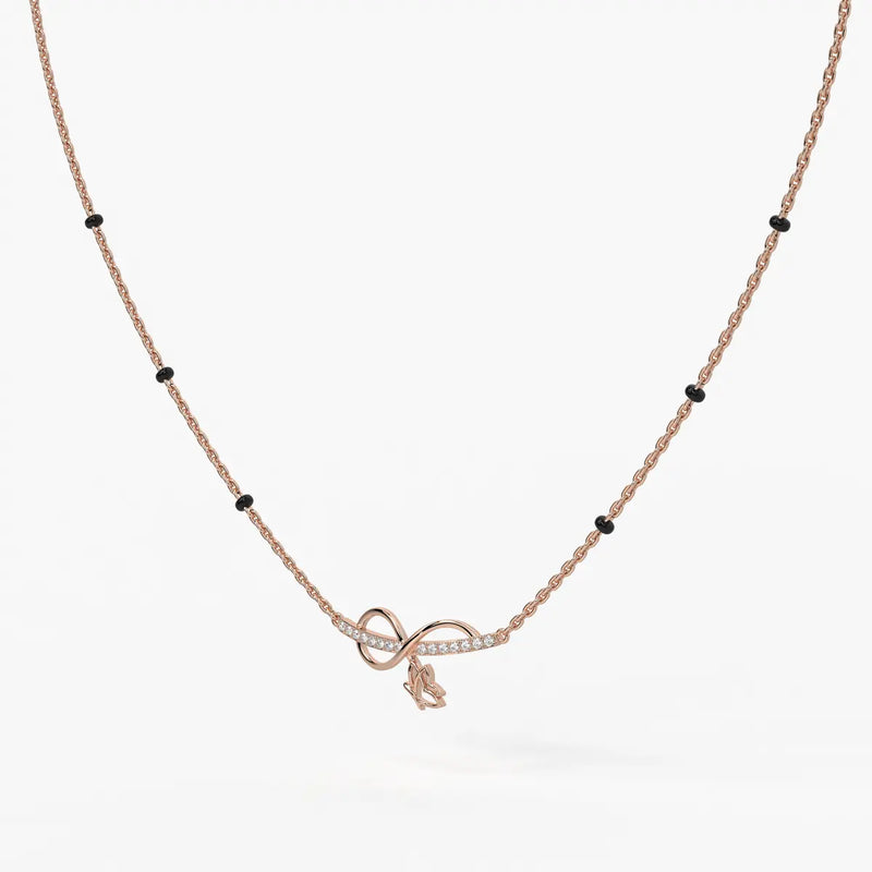 Luvirelle Diamond Bowdrop Mangalsutra Necklace