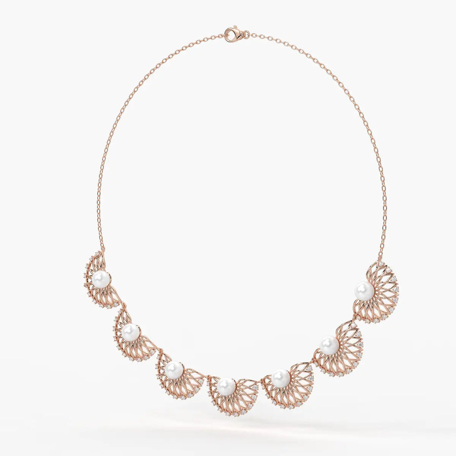 Pearl Fan Designer Necklace