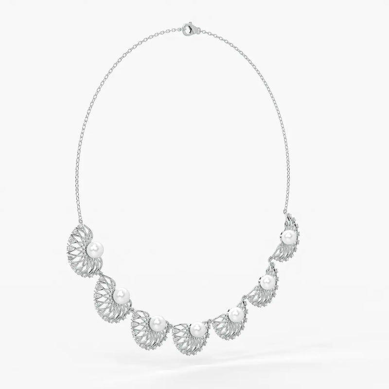 Pearl Fan Designer Necklace