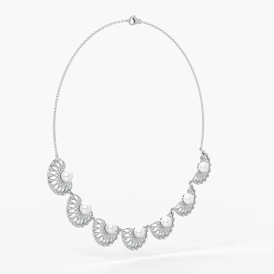 Pearl Fan Designer Necklace