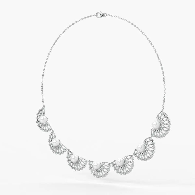 Pearl Fan Designer Necklace