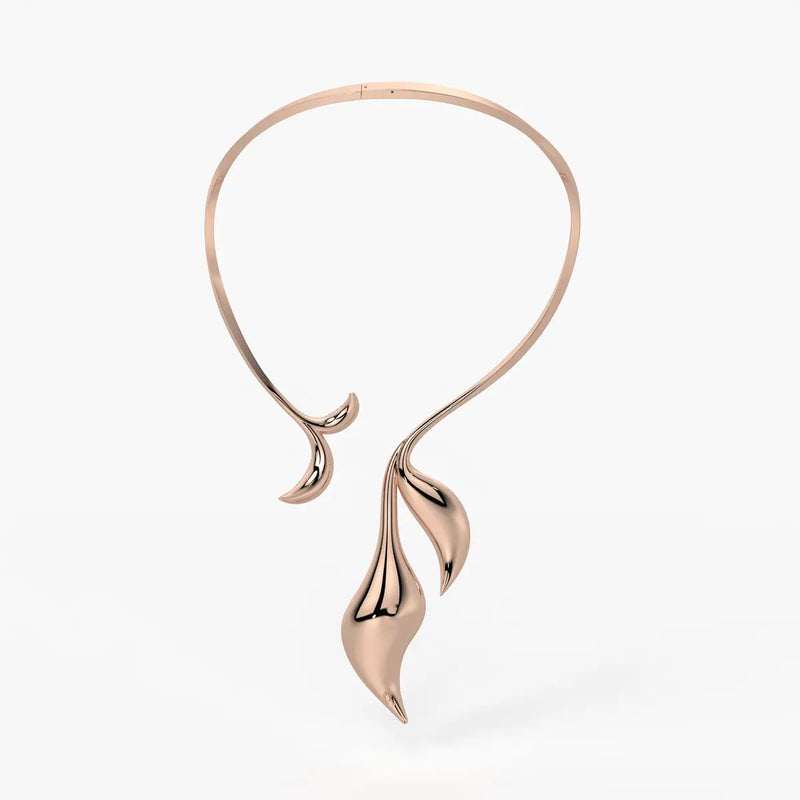 Flame Curve Statement Necklace
