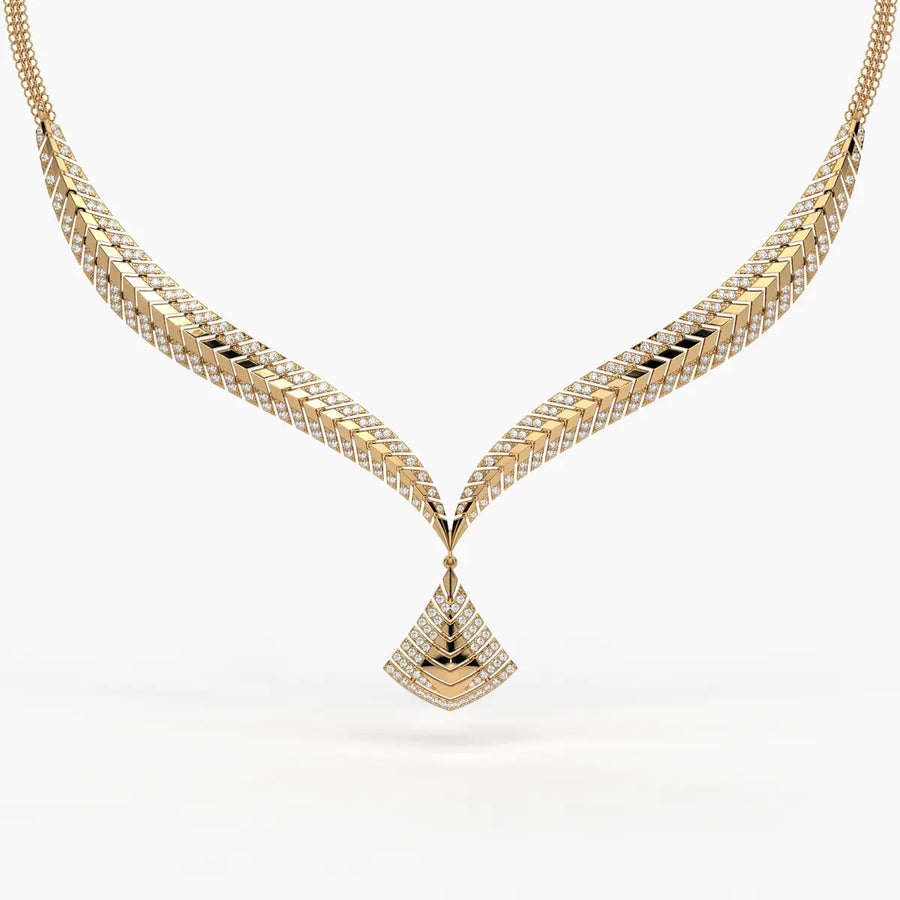 Veyara Chevron Cascade Necklace