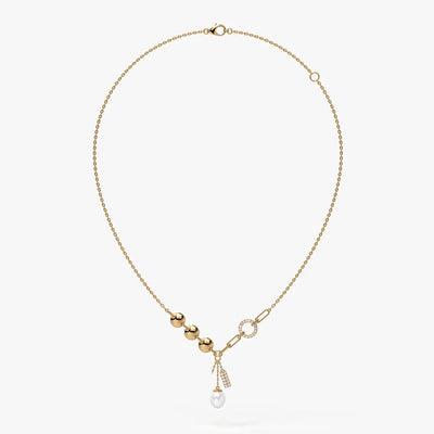 Pearliva Link Charm Necklace