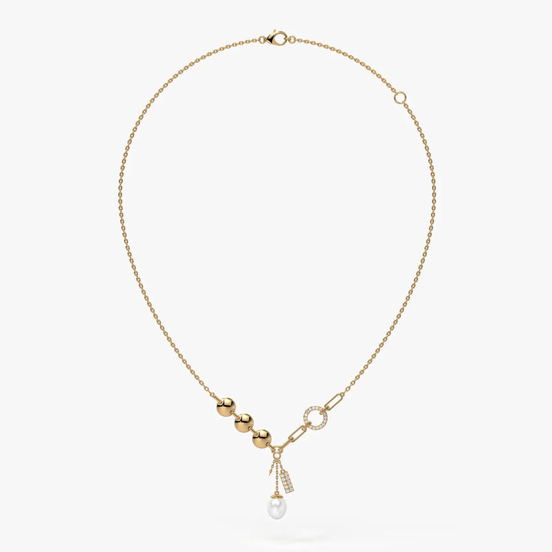 Pearliva Link Charm Necklace