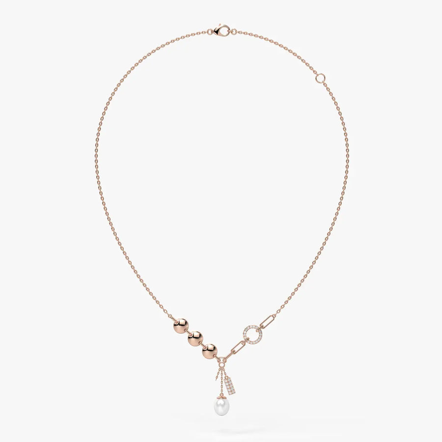 Pearliva Link Charm Necklace