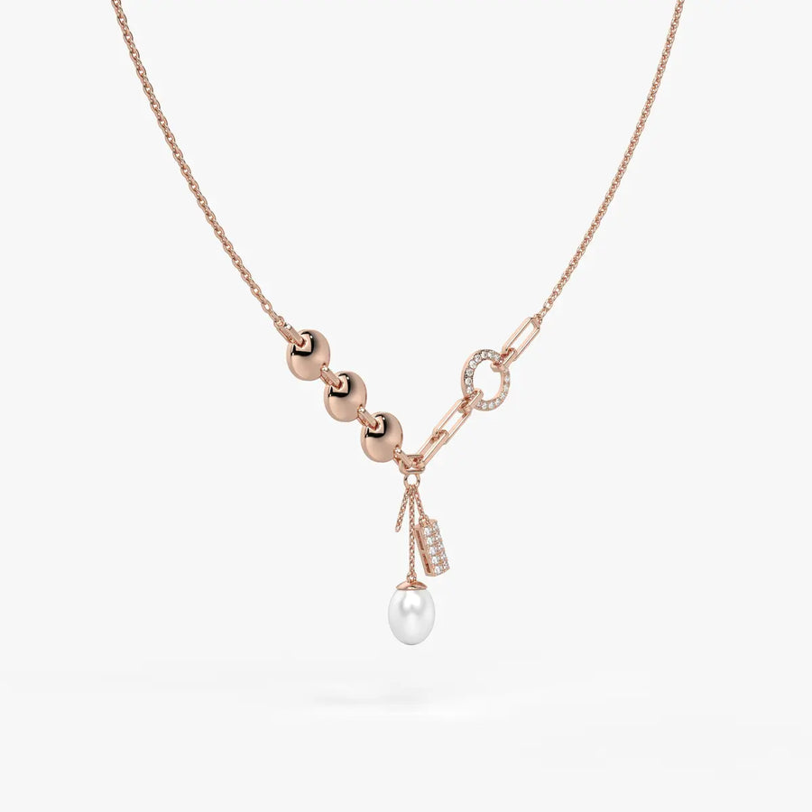 Pearliva Link Charm Necklace