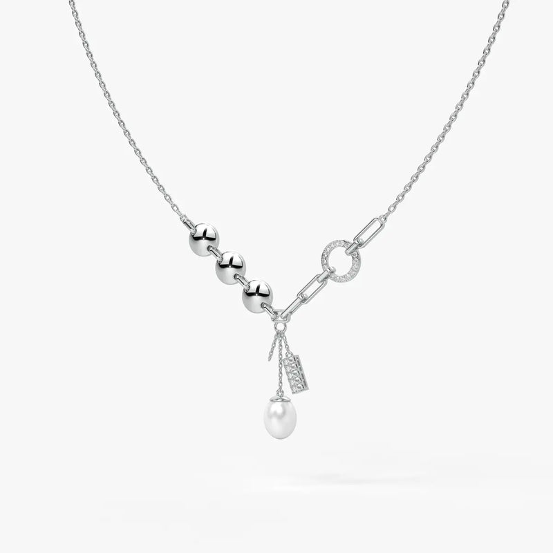 Pearliva Link Charm Necklace