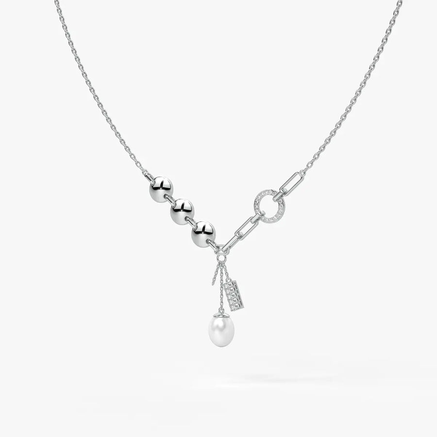 Pearliva Link Charm Necklace