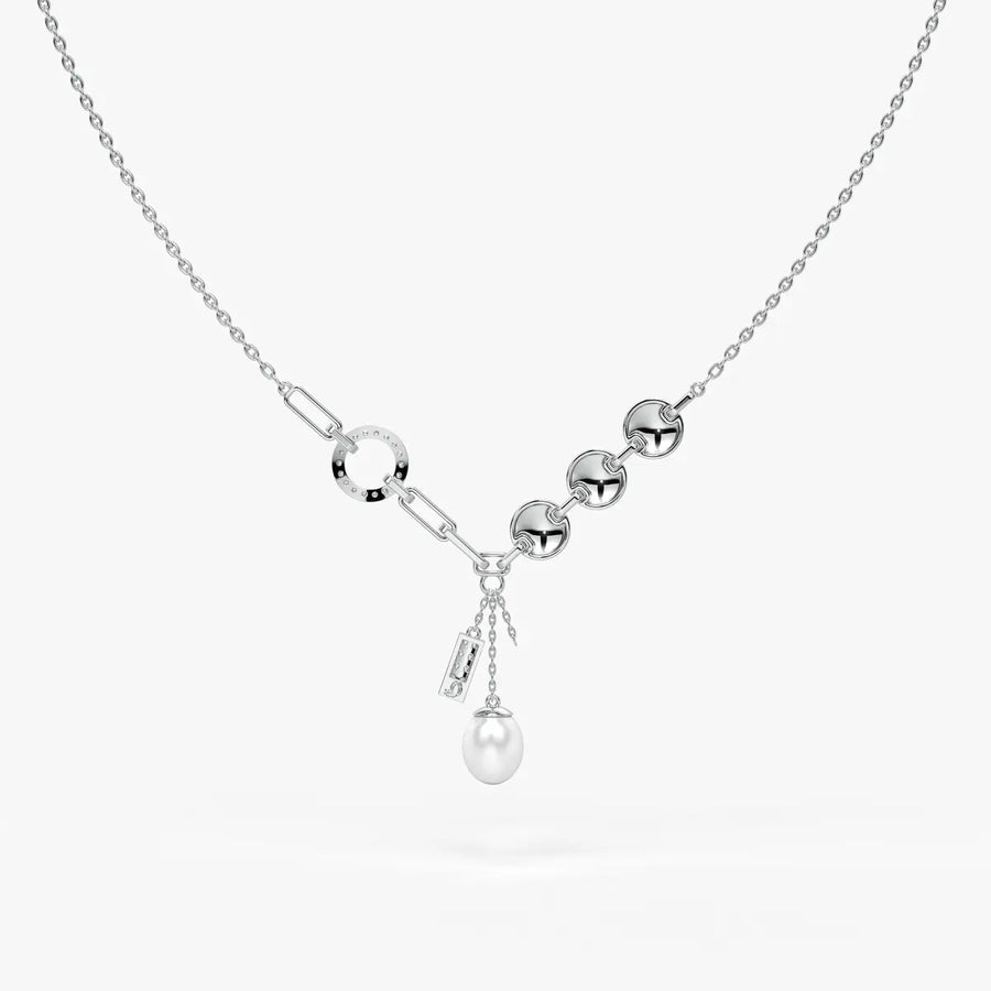 Pearliva Link Charm Necklace