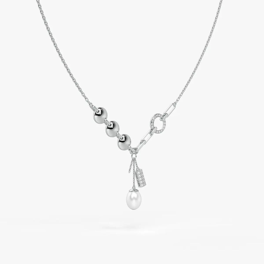 Pearliva Link Charm Necklace