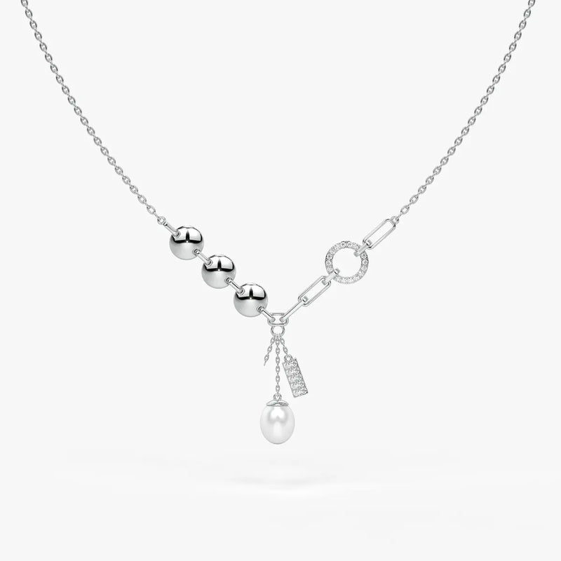 Pearliva Link Charm Necklace