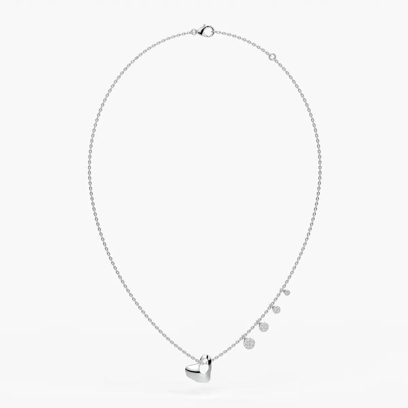 Elarique Diamond Heart Drift Necklace
