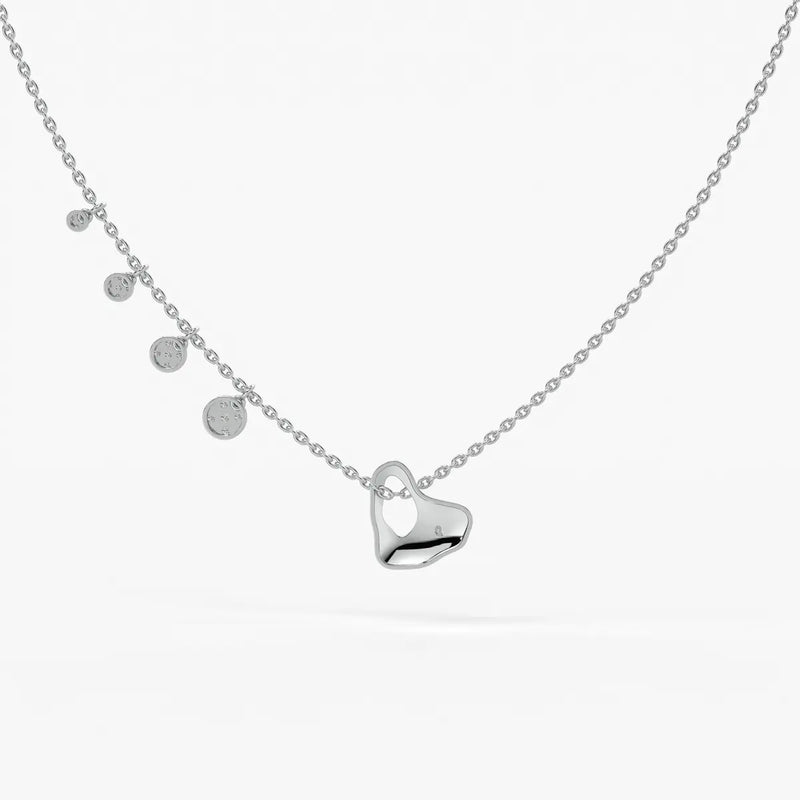 Elarique Diamond Heart Drift Necklace