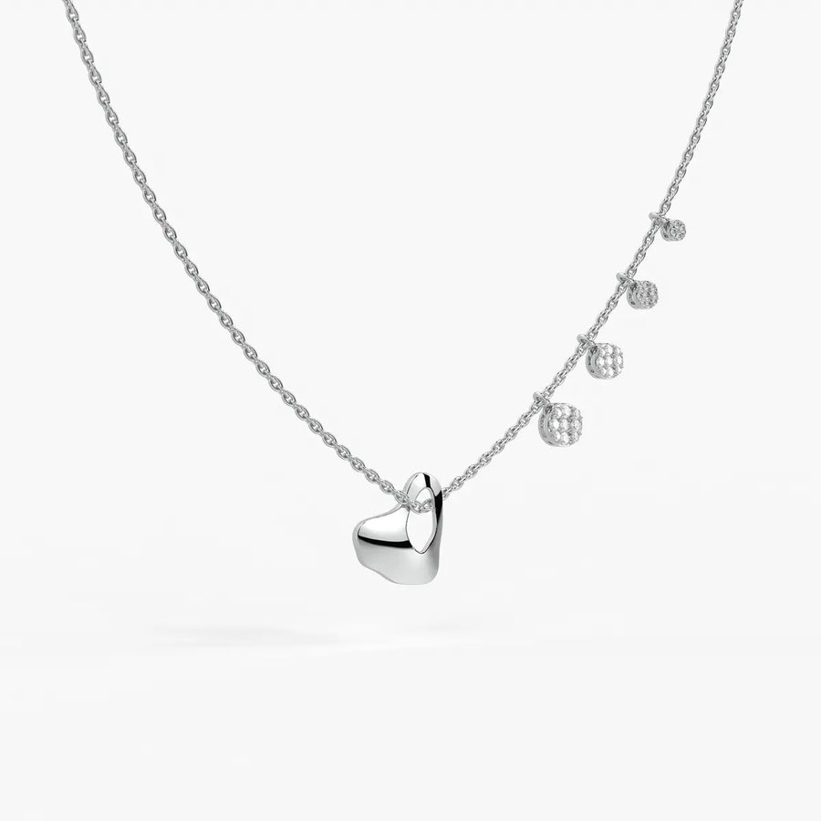 Elarique Diamond Heart Drift Necklace