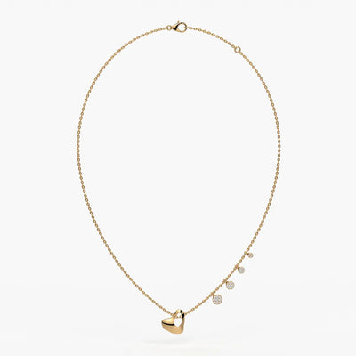 Elarique Diamond Heart Drift Necklace