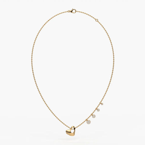 Elarique Diamond Heart Drift Necklace