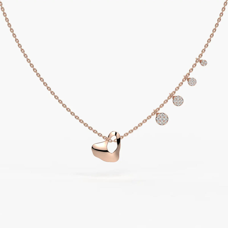 Elarique Diamond Heart Drift Necklace
