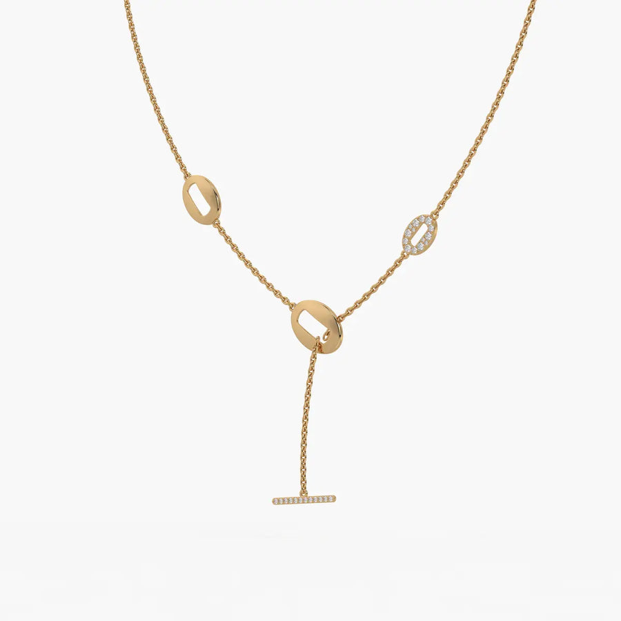 Olivara Diamond Lariat Station Necklace