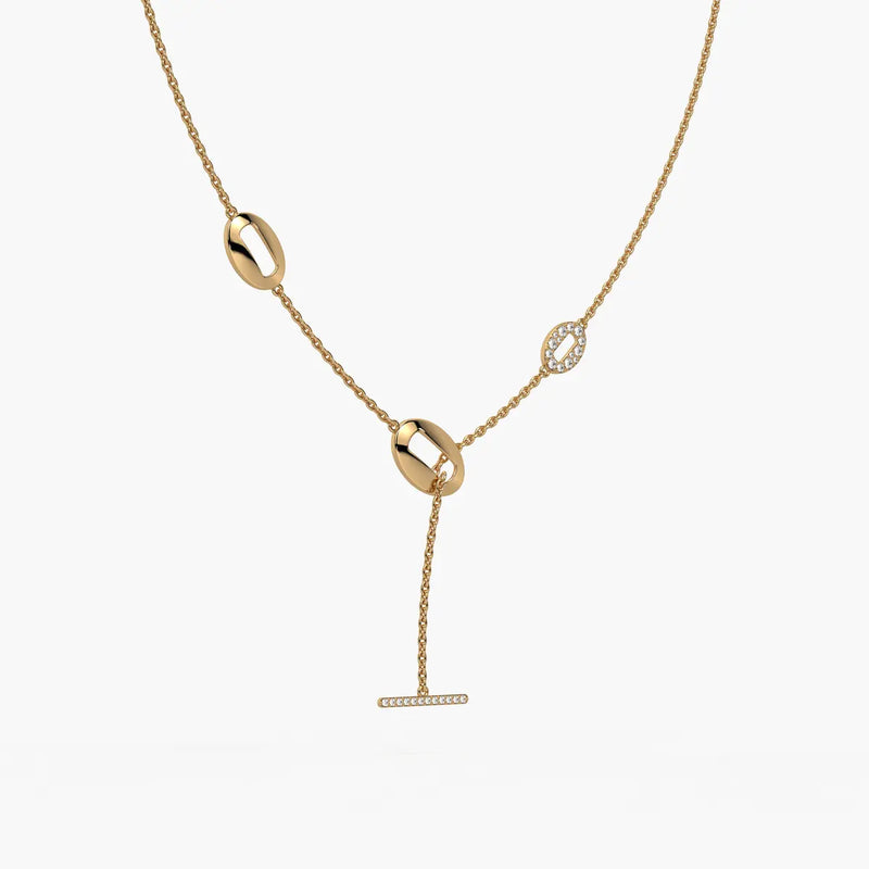 Olivara Diamond Lariat Station Necklace