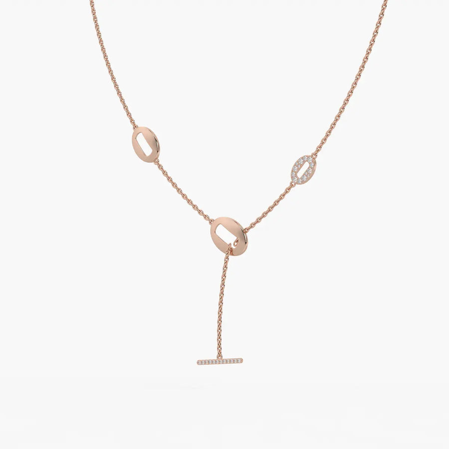 Olivara Diamond Lariat Station Necklace