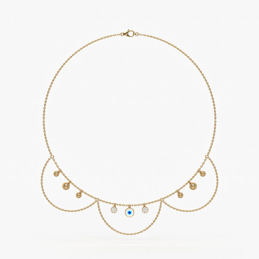 Drishti Aura Layered Charm Necklace