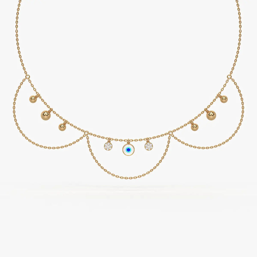 Drishti Aura Layered Charm Necklace