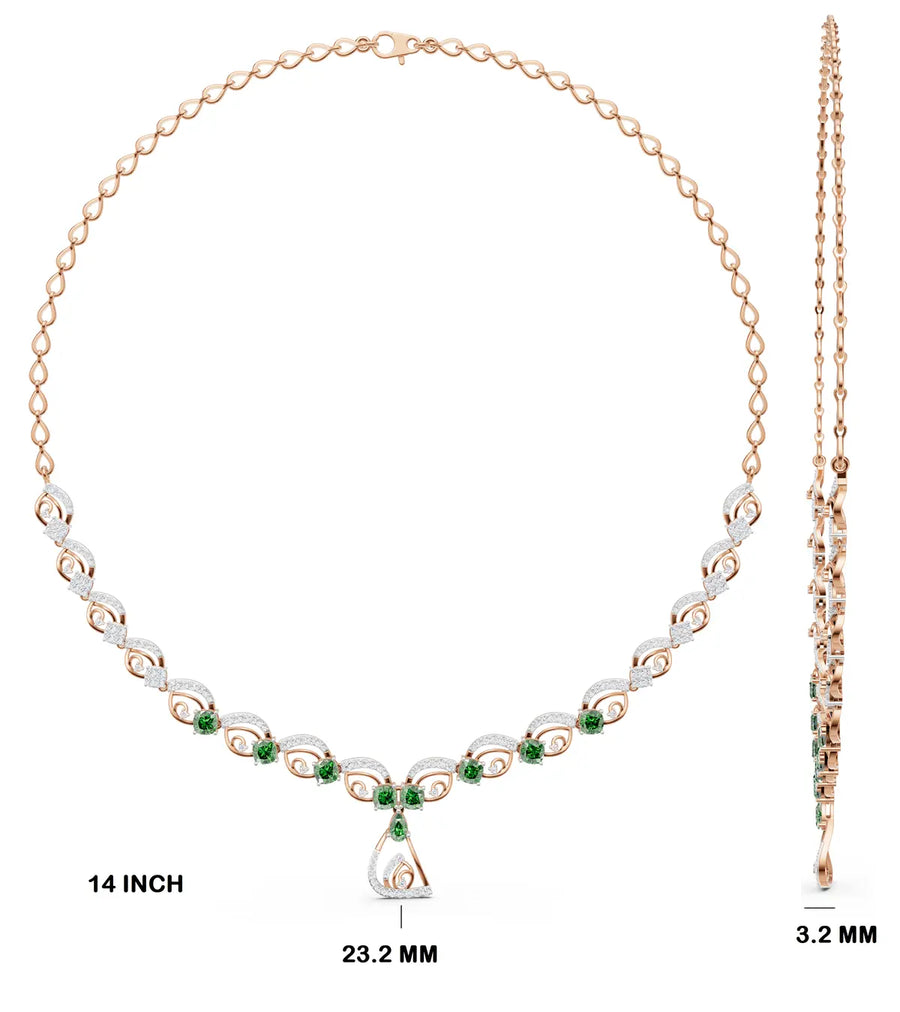 Vivante Scroll Diamond Necklace