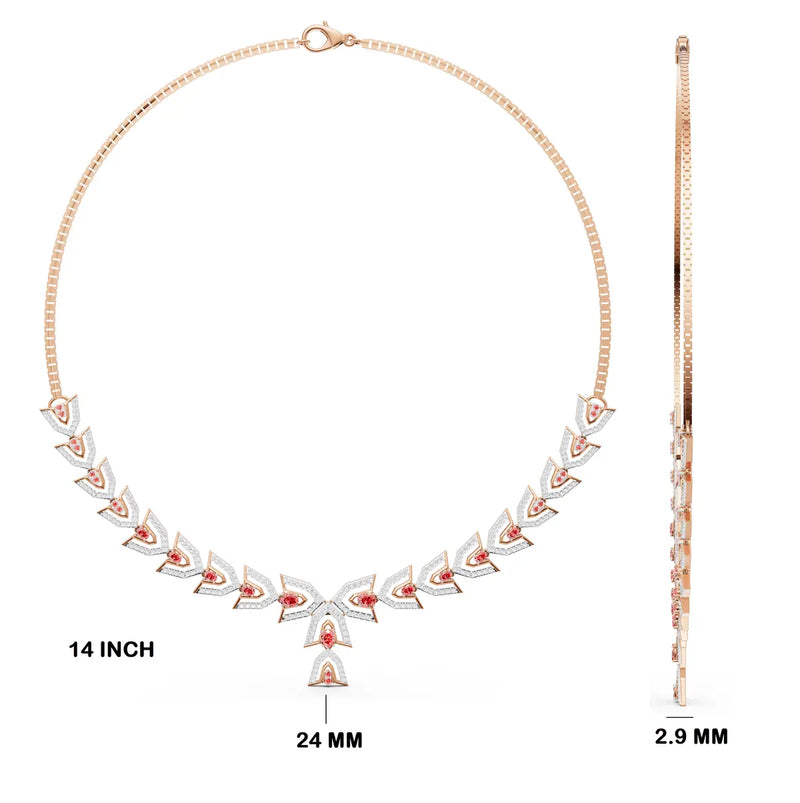 Arboreal Crest Geometric Diamond Necklace