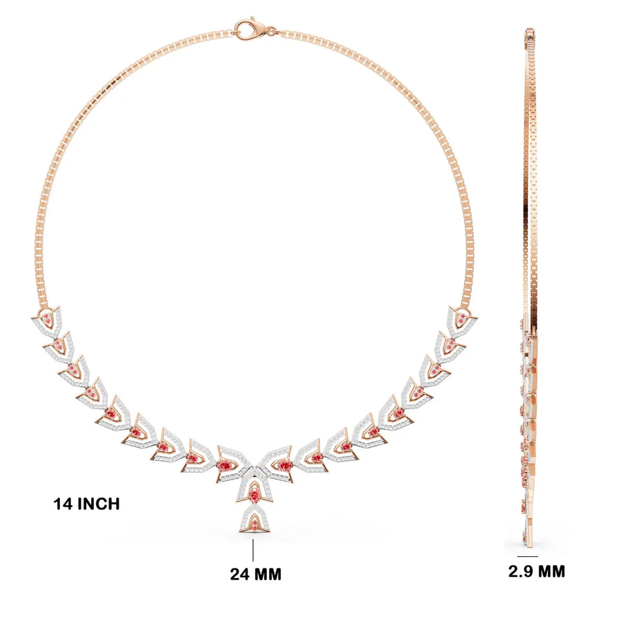 Arboreal Crest Geometric Diamond Necklace