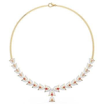 Arboreal Crest Geometric Diamond Necklace