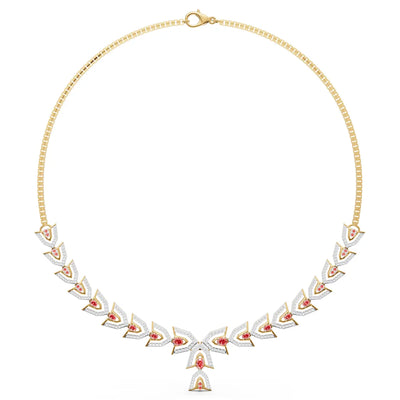 Arboreal Crest Geometric Diamond Necklace