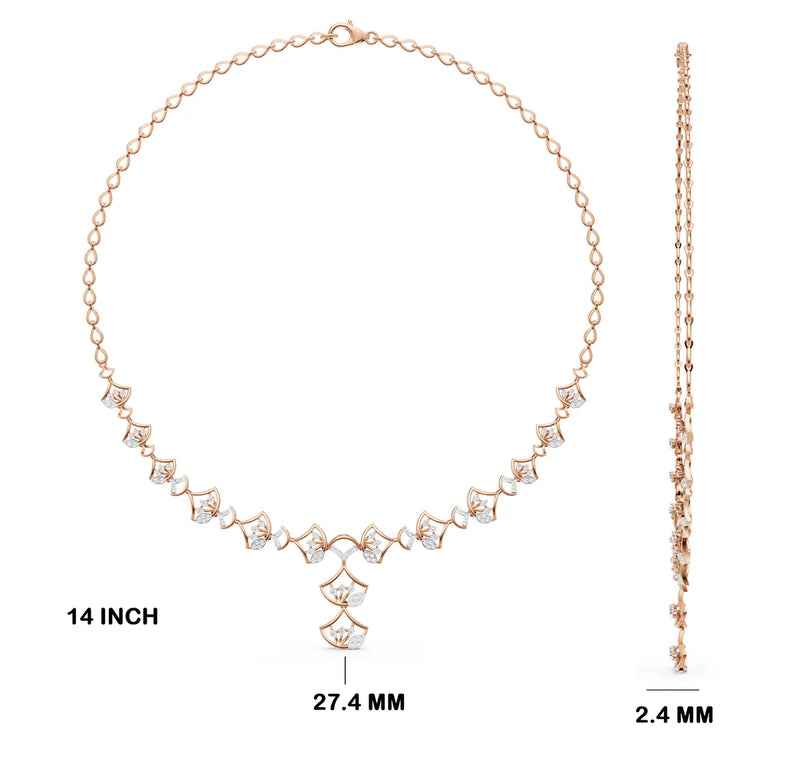Lotus Canopy Diamond Necklace