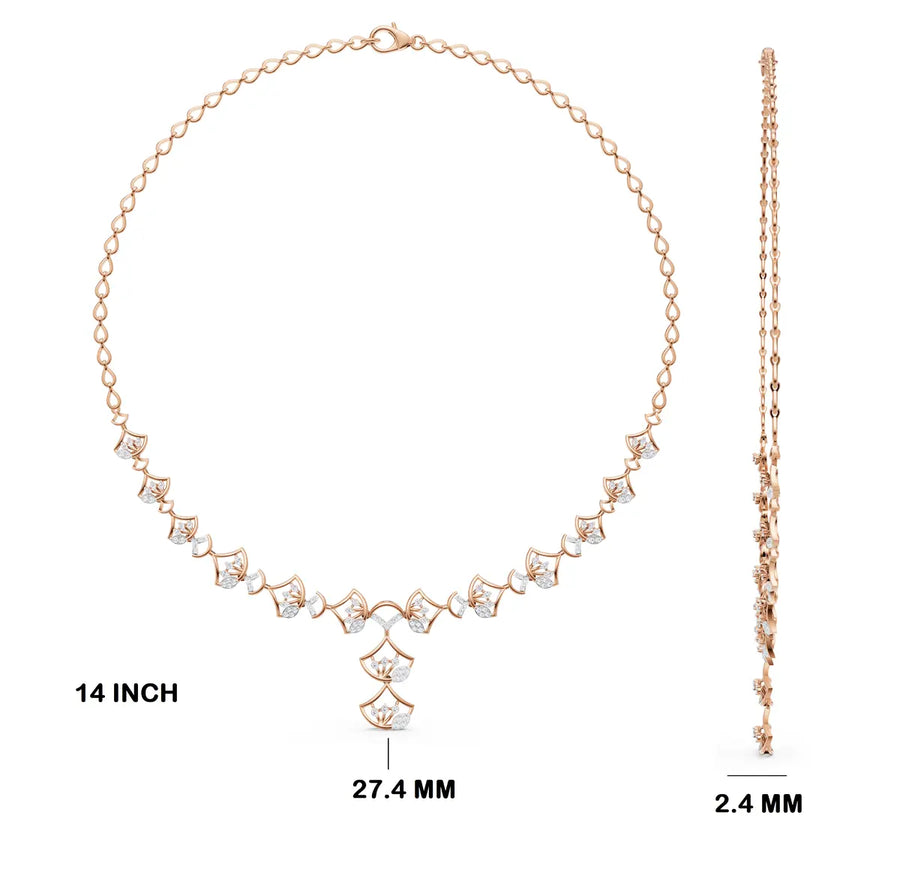 Lotus Canopy Diamond Necklace