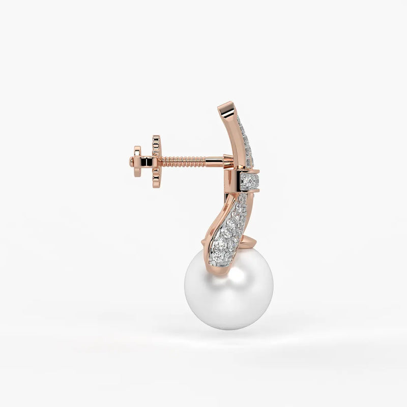 Ribbon Pearl Drop Earrings