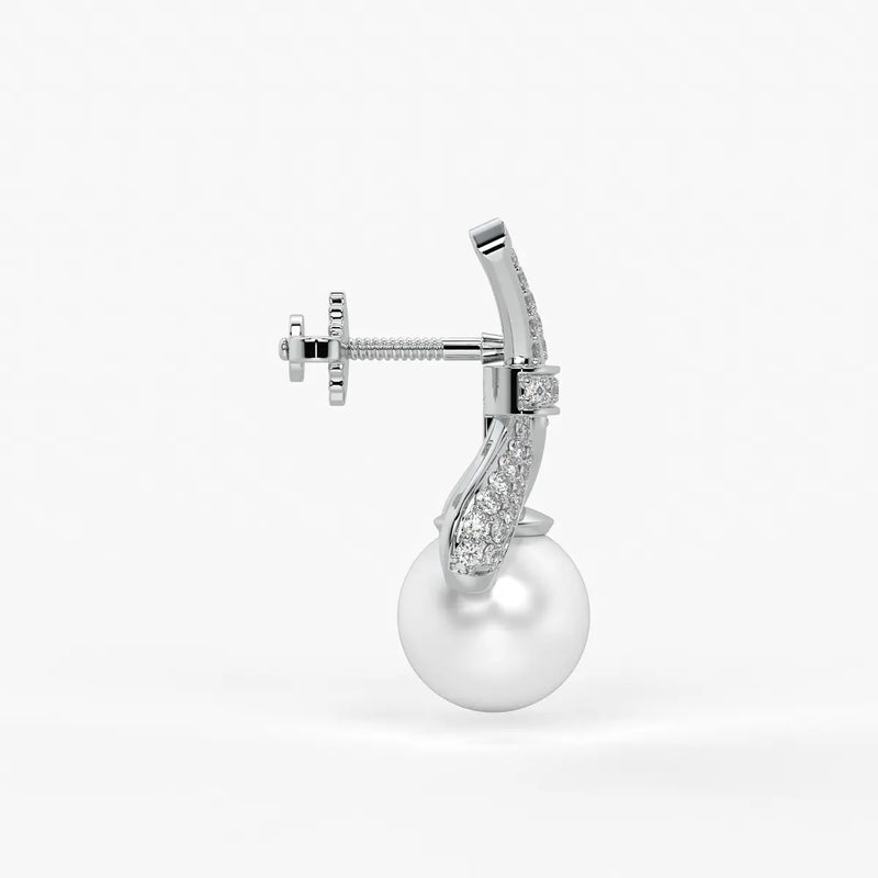 Ribbon Pearl Drop Earrings