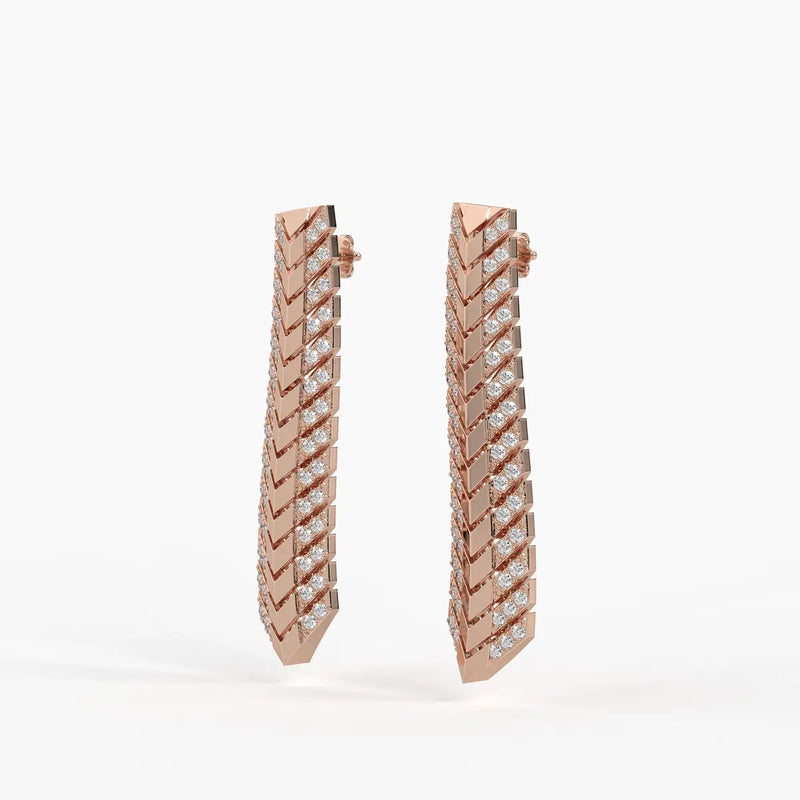 Chevron Linear Drop Earrings