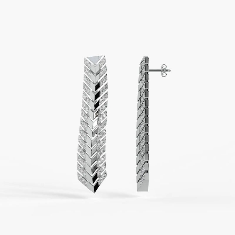 Chevron Linear Drop Earrings