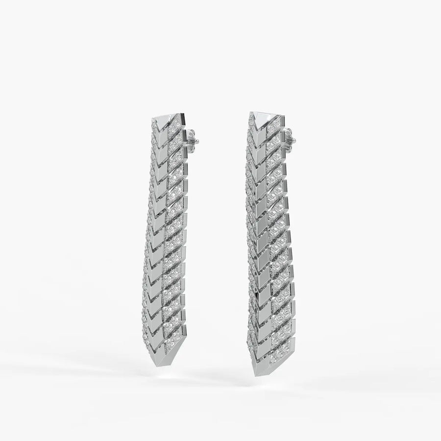 Chevron Linear Drop Earrings