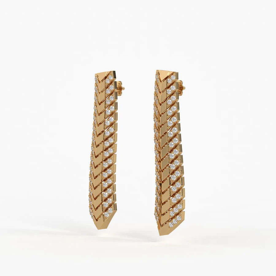 Chevron Linear Drop Earrings