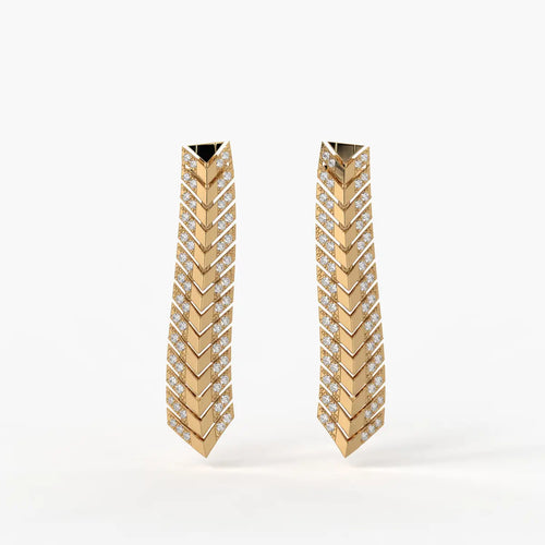 Chevron Linear Drop Earrings