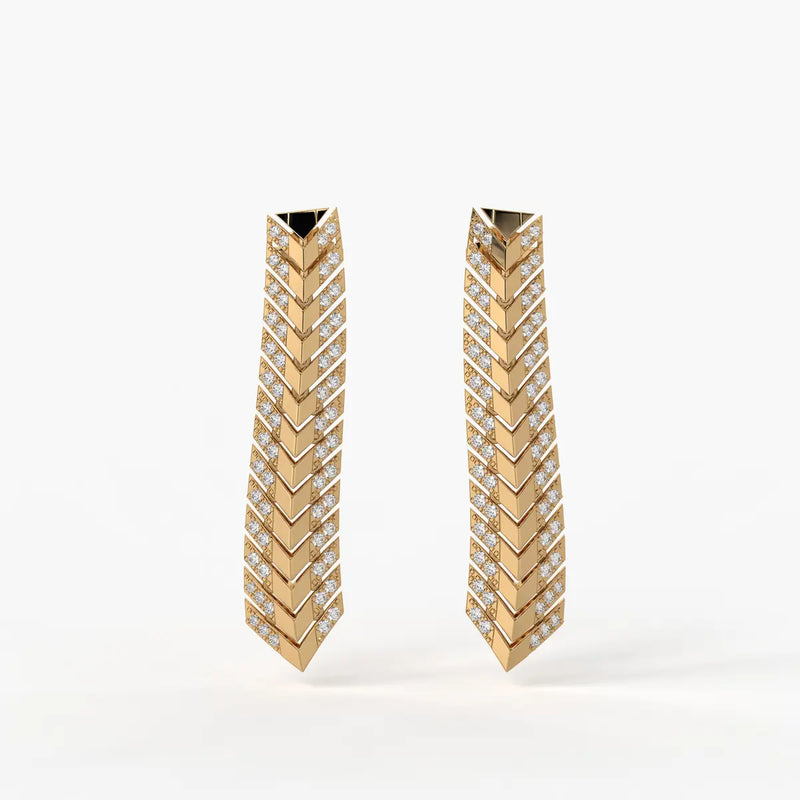 Chevron Linear Drop Earrings