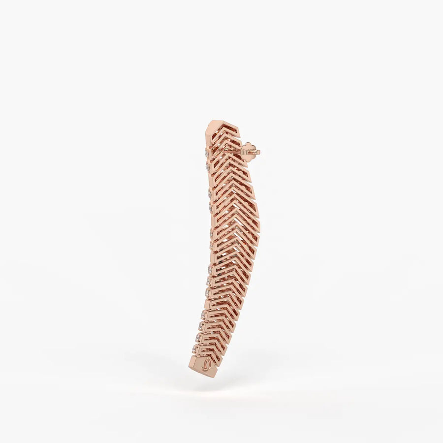 Chevronique Diamond Curve Earrings