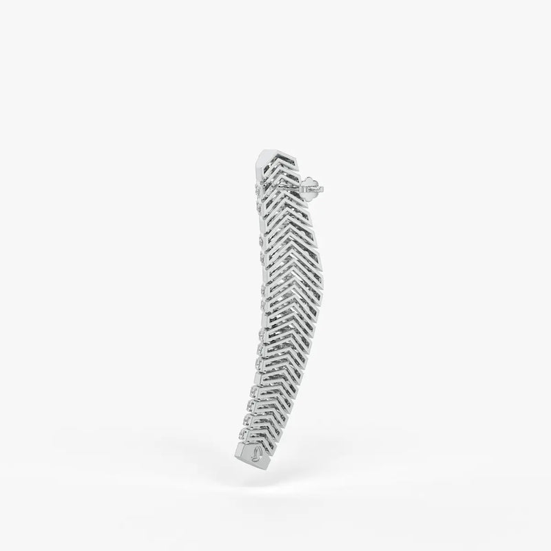 Chevronique Diamond Curve Earrings