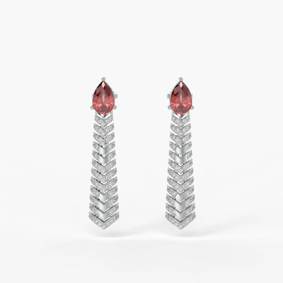 Velthera Pear Drop Chevron Earrings