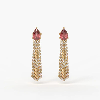 Velthera Pear Drop Chevron Earrings