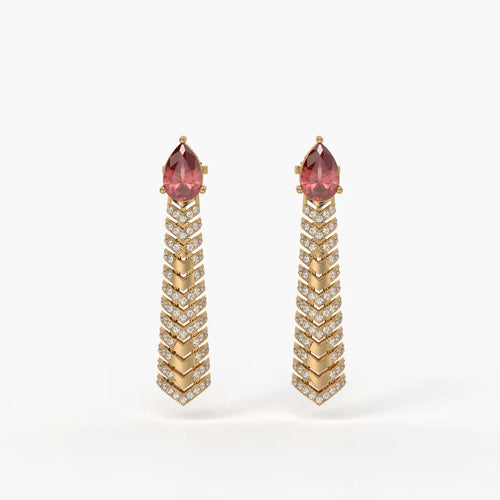 Velthera Pear Drop Chevron Earrings