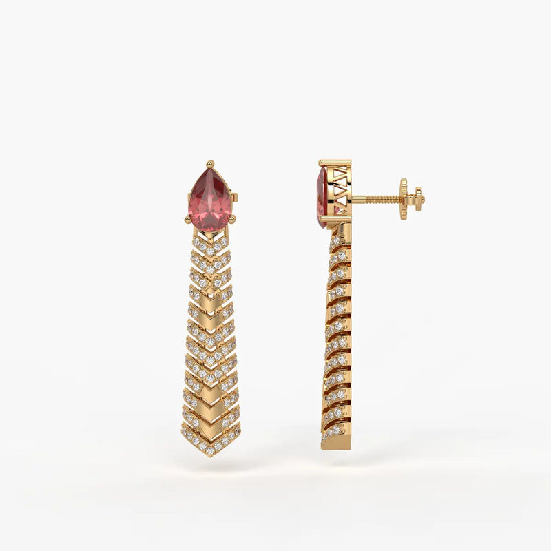 Velthera Pear Drop Chevron Earrings
