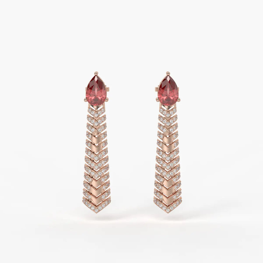 Velthera Pear Drop Chevron Earrings